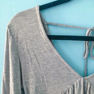 Gray Balloon Sleeve Dress